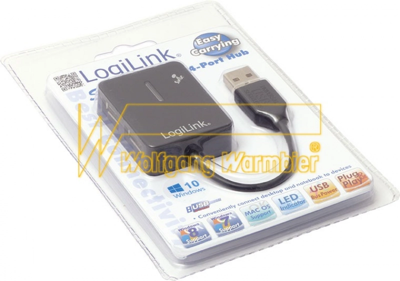 4 Port USB 2.0-HUB, DATA Terminali Için Siyah